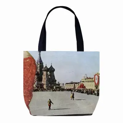 Lady In Red Square Canvas Bag