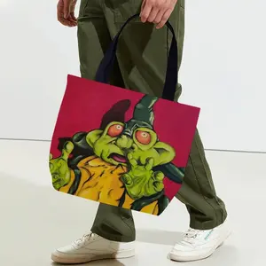 Green Alien Wizard Canvas Bag