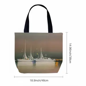 Sailboats Anchored At Sunset Canvas Bag