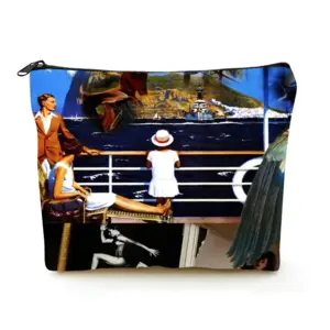 Upstairs Downstairs Linen Cosmetic Bag