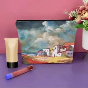 Dramatic Clouds Linen Cosmetic Bag