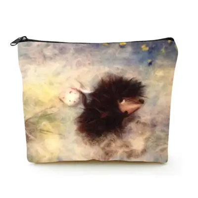 Hedgehog In The Fog Linen Cosmetic Bag