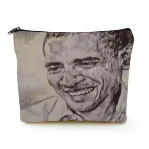 President Barack Obama Linen Cosmetic Bag