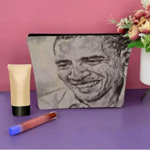 President Barack Obama Linen Cosmetic Bag