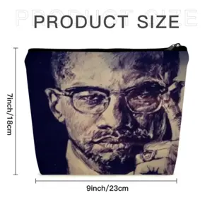 Malcolm X Portrait Linen Cosmetic Bag