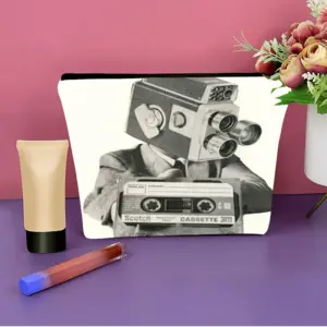 The Future Is Analog Linen Cosmetic Bag