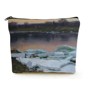 Ice Drift Twilight Linen Cosmetic Bag