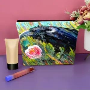 Mystic Raven Messenger Linen Cosmetic Bag