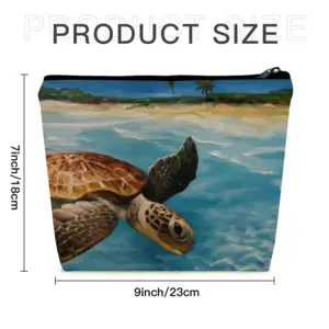 Caribbean Turtle Iii Linen Cosmetic Bag