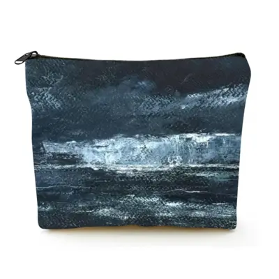 Ebb And Flow Linen Cosmetic Bag