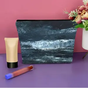 Ebb And Flow Linen Cosmetic Bag