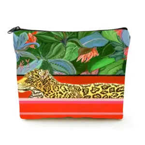 The King Of The Jungle Linen Cosmetic Bag