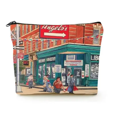 Angelos Italian Restaurant Little Italy New York City Linen Cosmetic Bag