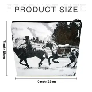 Pony Express Linen Cosmetic Bag