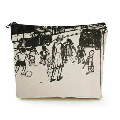 Street Kids Linen Cosmetic Bag