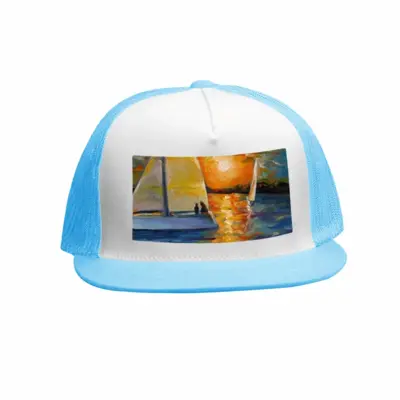 Sailboat In The Sunset Grid Cap