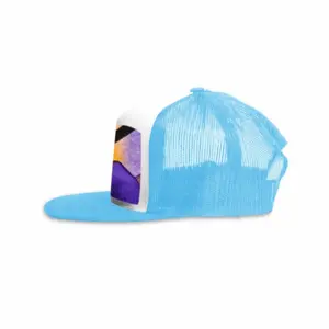 The Moon Fisher - Watercolor Kids Children Fisher Purple Moon Mountain View Landscape Grid Cap