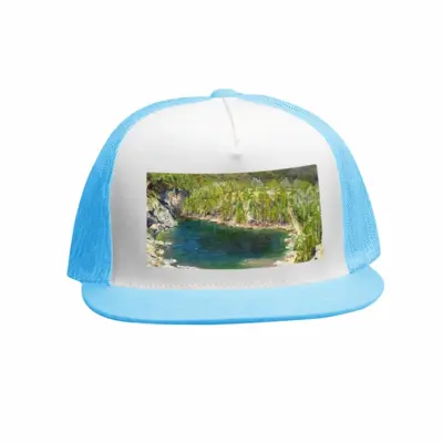 Landscape Mountain Lake Signed Grid Cap