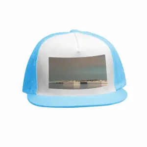 Light Blue Lagoon With Two Boats Grid Cap