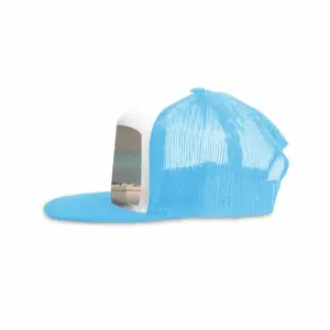 Light Blue Lagoon With Two Boats Grid Cap