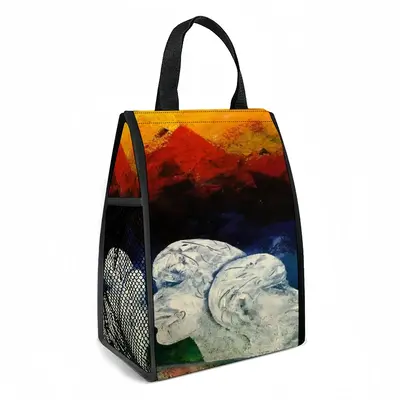 Two Heads And Spectral Landscape (Preliminary Stage) Insulated Lunch Bag (Mesh Pocket)