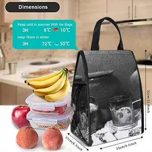 Still Life With Ceramics Insulated Lunch Bag (Mesh Pocket)