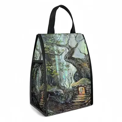 Elf House In A Fantasy Forest Insulated Lunch Bag (Mesh Pocket)