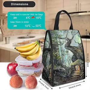 Elf House In A Fantasy Forest Insulated Lunch Bag (Mesh Pocket)