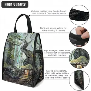 Elf House In A Fantasy Forest Insulated Lunch Bag (Mesh Pocket)