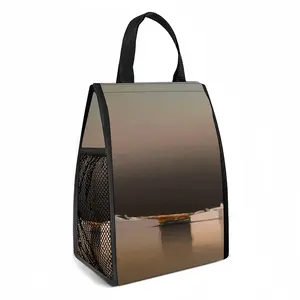 Lagoon With Two Boats In Green Insulated Lunch Bag (Mesh Pocket)