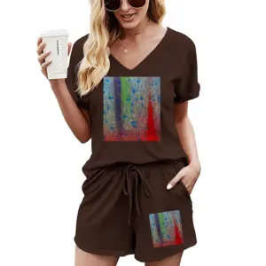 Women Abrupt Descent Casual Short Sleeve Suit