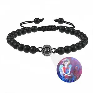 Angel With Cat Titanium Steel Projection Bracelet