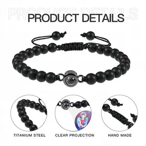 Angel With Cat Titanium Steel Projection Bracelet