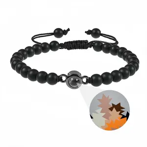 Grandfather And Grandson Titanium Steel Projection Bracelet