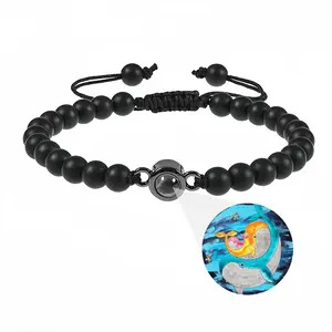 Family Whales Dolphins Ocean Sea Animals Wild Titanium Steel Projection Bracelet