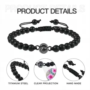 Purple Flowerbed Titanium Steel Projection Bracelet