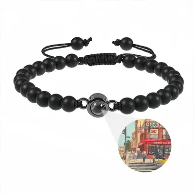 Billiards On 34Th St New York City Titanium Steel Projection Bracelet