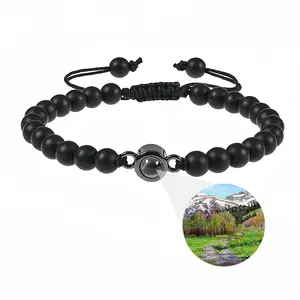 Impressionist Snow Mountains Titanium Steel Projection Bracelet