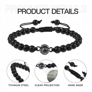 Beach With Riders Titanium Steel Projection Bracelet