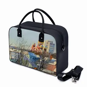 Winter Town With A Church Travel Tote Bag