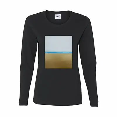 Women Blue Line With Gold Long Sleeve T-Shirt (Cotton)