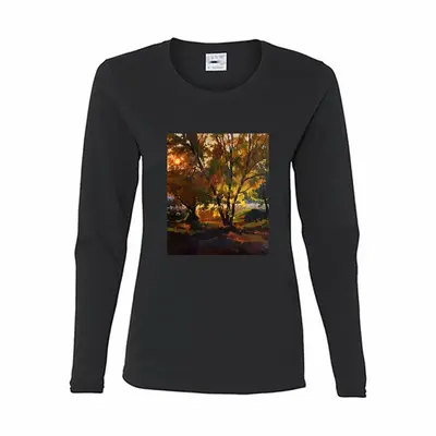 Women Autumn Sunset Long Sleeve T-Shirt (Cotton)