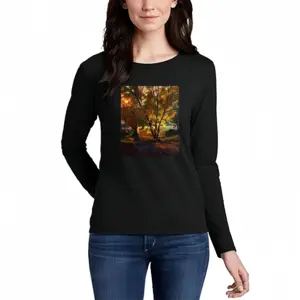 Women Autumn Sunset Long Sleeve T-Shirt (Cotton)