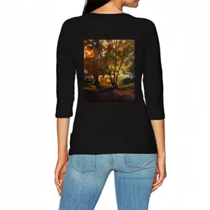 Women Autumn Sunset Long Sleeve T-Shirt (Cotton)