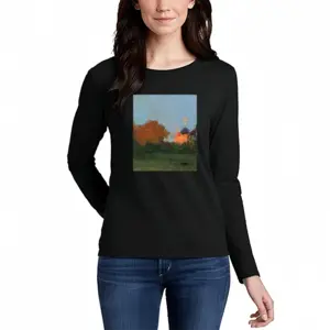 Women Sunset Long Sleeve T-Shirt (Cotton)