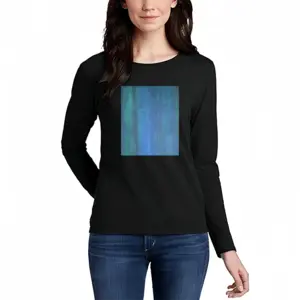 Women Emerald And Blue I Long Sleeve T-Shirt (Cotton)