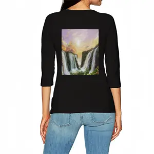 Women Among The Waterfalls Long Sleeve T-Shirt (Cotton)