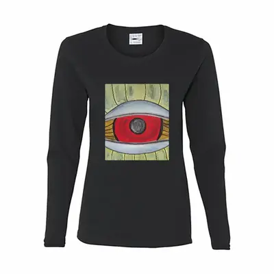 Women Red Eye Long Sleeve T-Shirt (Cotton)