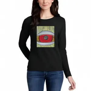 Women Red Eye Long Sleeve T-Shirt (Cotton)