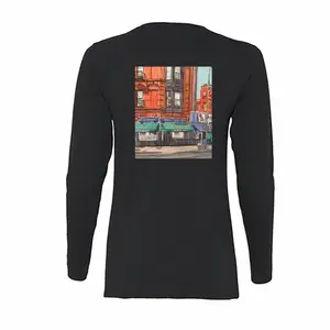 Women Greenwich Village New York City Long Sleeve T-Shirt (Cotton)